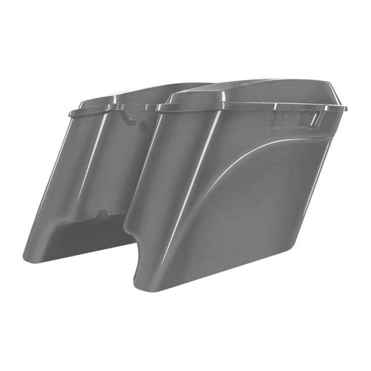 HogWorkz OE Color Matched 4" Stretched Dual Cut Saddlebags For Harley Touring - Image 5