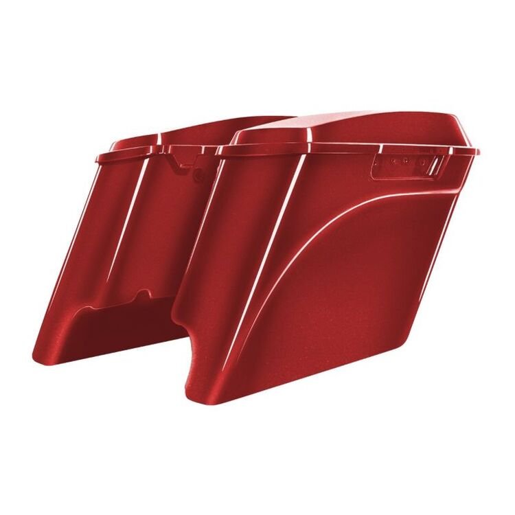 HogWorkz OE Color Matched 4" Stretched Dual Cut Saddlebags For Harley Touring - Image 7